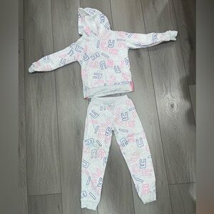 Juicy Couture Pink and Blue Graphic Hoodie Set